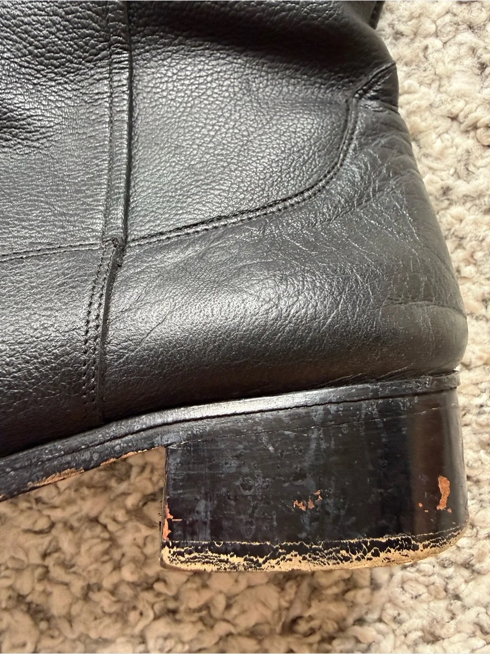 Anthropologie Black Leather Convertible Over the Knee Boots size 39 - 8.5 US